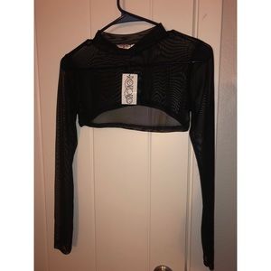 ASOS ROKOKO high neck sheer mesh long sleeve